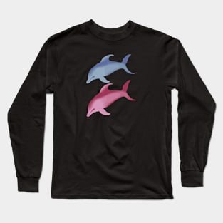 Blue and Pink Long Sleeve T-Shirt